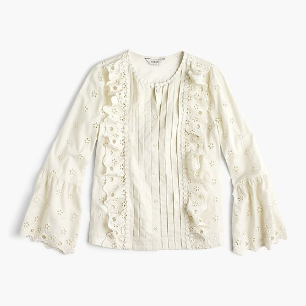 J.Crew Floral Eyelet top